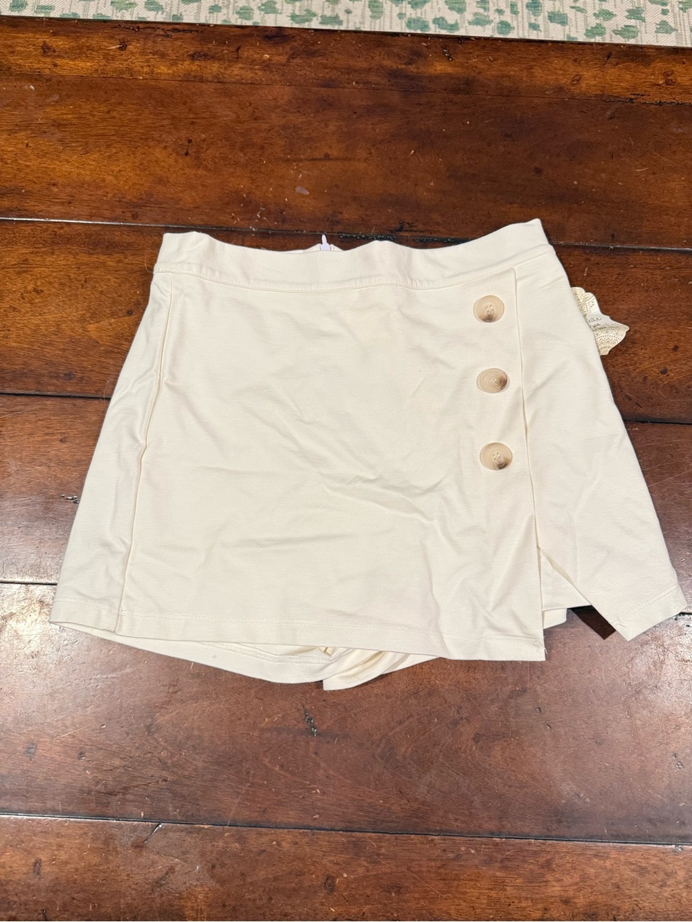 Altar'd State Cream Button-Accent Skort